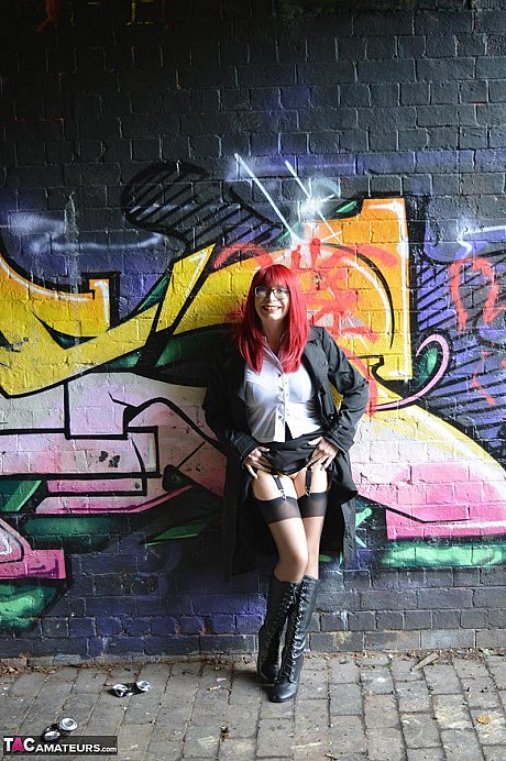 Sweet ginger Barby bitch shows her boobs and twat while out in public - Image 2 of 16  in Boots category   featuring Barby Slut 