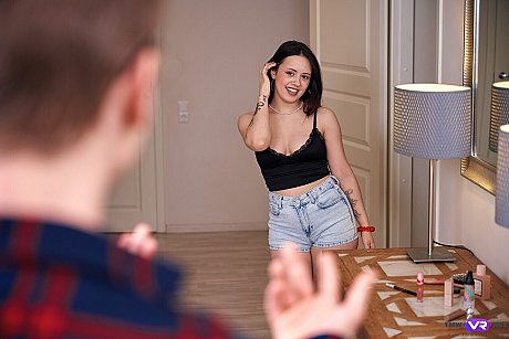 Thin teens hang out in shorts before getting drilled by a giant white dong - Image 16 of 21  in Teen category   featuring Rihanna Black, Kwimi Kim 