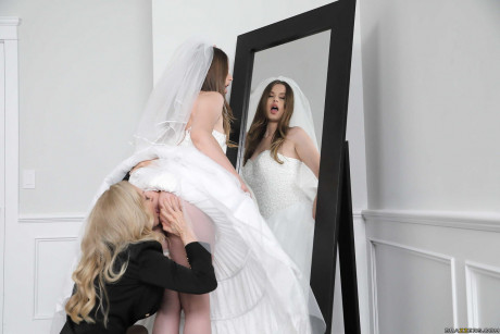 Slutty bride Jillian Janson liking a dirty FFM fling on her wedding day - #166790