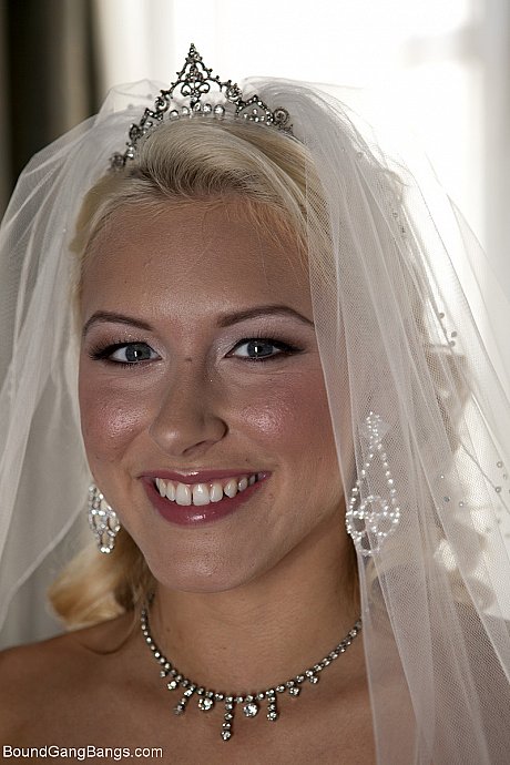 Blondy bride Katie Summers doffs her wedding dress & poses topless in underwear - Image 2 of 20  in Bondage category   featuring Katie Summers 