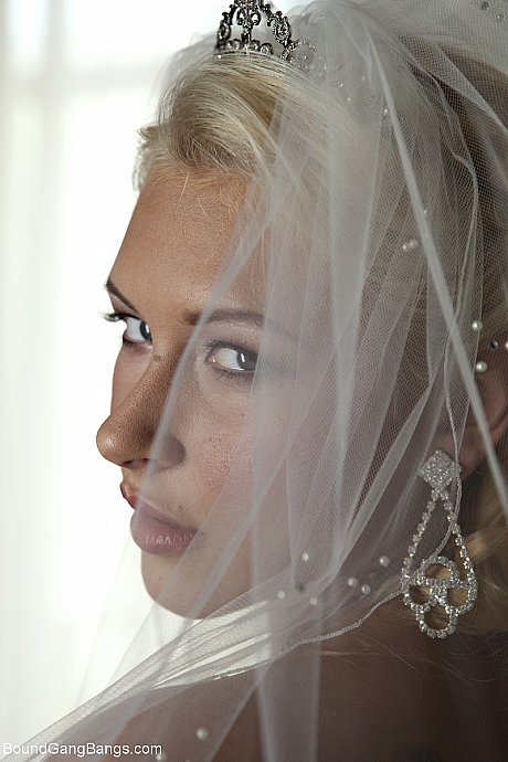 Blondy bride Katie Summers doffs her wedding dress & poses topless in underwear - Image 10 of 20  in Bondage category   featuring Katie Summers 