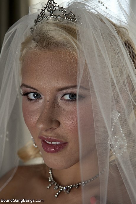 Blondy bride Katie Summers doffs her wedding dress & poses topless in underwear - Image 14 of 20  in Bondage category   featuring Katie Summers 
