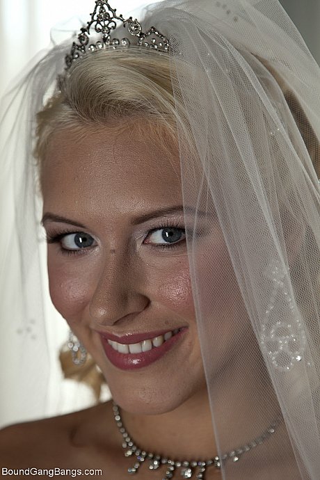 Blondy bride Katie Summers doffs her wedding dress & poses topless in underwear - Image 20 of 20  in Bondage category   featuring Katie Summers 