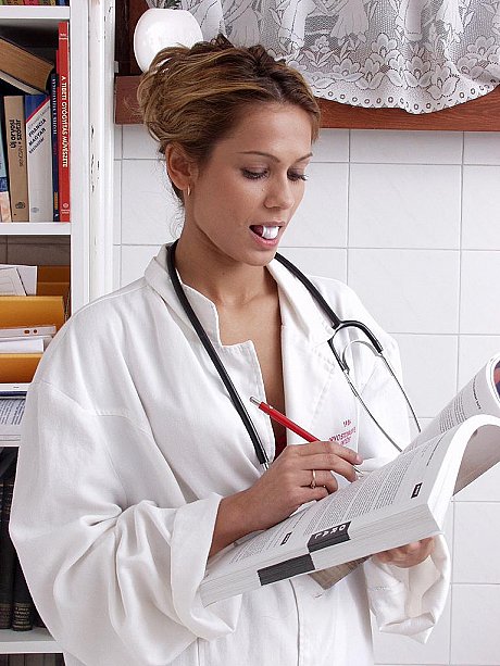 Amateur nurse exposes her small breasts and delicious love hole at work - Image 2 of 20  in Pussy category   featuring Eva Roberts 