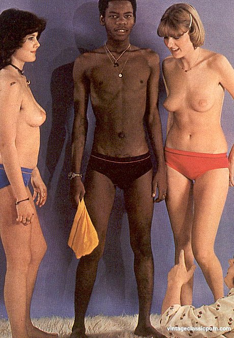 Two sweet chicks get their silky cunts screwed by a BBC in a vintage threesome - Image 3 of 20  in Pussy category   featuring Bill The Bull 