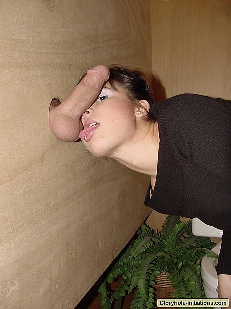 Brunette lady woman gets herself a mouthful of spunk at the gloryhole - Image 12 of 15  in Cumshot category   featuring Brit 