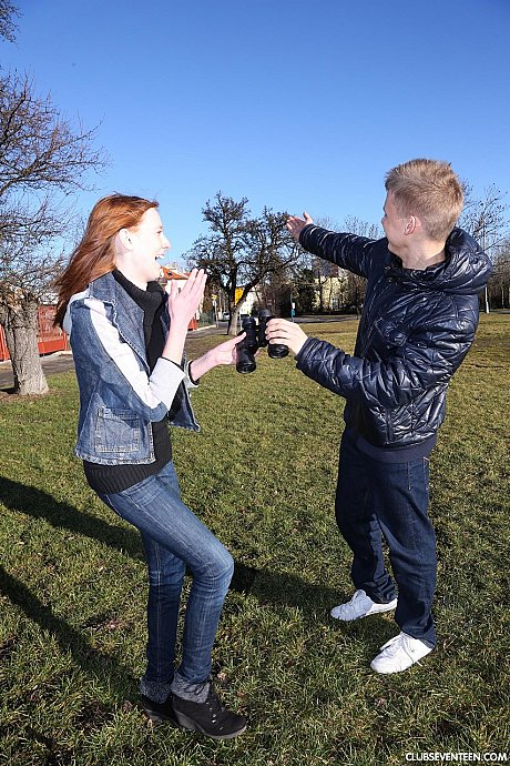 Redheaded young Linda X jerks off her BF after a hardcore fuck - Image 2 of 20  in Teen category   featuring Linda Sweet, Chris Hollander 