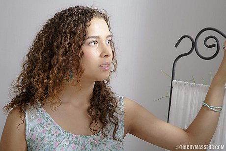 Amateur with curly hair and perky tits gets tricked into sex by her masseur - Image 1 of 16  in Pussy category   featuring Ralf Christian 