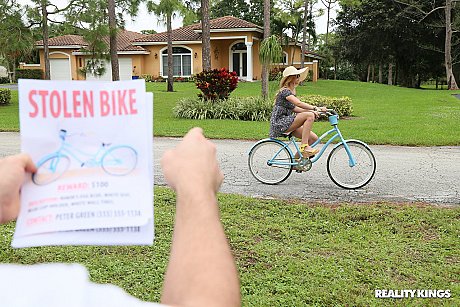 Sensational teenie Leah Lee gets punished and hammered for stealing a bicycle - Image 8 of 21  in Skirt category   featuring Leah Lee 