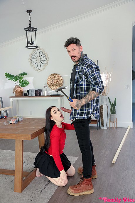 Brunette teen Dolly Paige gets sexed hard by her stepdad upon a table - Image 9 of 16  in Teen category   featuring Dolly Paige, Mike Hardy 