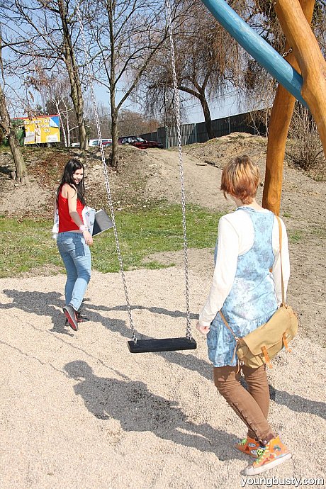 Teens with nice boobs Sandra and Jaqueline D scissor each other at a picnic - Image 3 of 21  in Outdoor category   featuring Sandra, Jaqueline D 