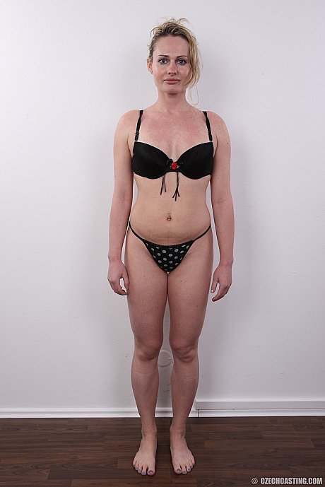 Nasty blond takes off her clothes an item at a time until she's standing naked - Image 5 of 20  in Babe category   featuring Renata 