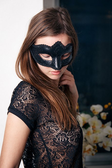 Masked young in leggings Rebeka Ruby massages her big breasts & puffy cunt - Image 1 of 20  in Model category   featuring Rebeka Ruby 