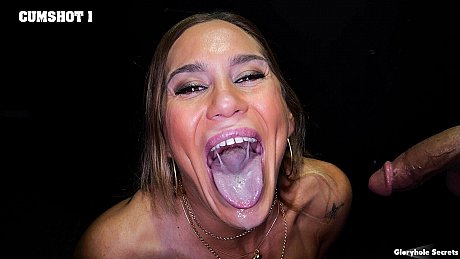 Aderes Quin gets a mouthful of spunk at a gloryhole in a dark room - xxx porn gallery #50551 in Close Up featuring Aderes Quin