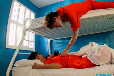 Dyke inmates Marica Hase and Lily Cade rub each other's twats in a prison dungeon - #1255203
