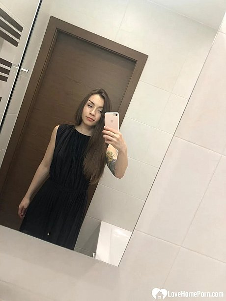 Sweet brunette takes naked selfies showing her big behind & her small tits - Image 8 of 12  in Teen category  