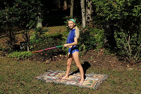 Petite flexible teen Kenzie Reeves doing yoga and masturbating outdoors - Image 1 of 21  in Pussy category   featuring Kenzie Reeves 