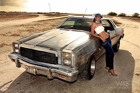 Attractive babe Ruth Medina unveils her natural body and poses on an old taxi - Image 2 of 20  in Model category   featuring Ruth Medina, ZAZA 