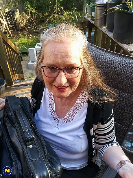 Kinky granny Maggie Mae unpacks her sex toys and tries them on her twat - Image 1 of 20  in Amateur category   featuring Maggie Mae 