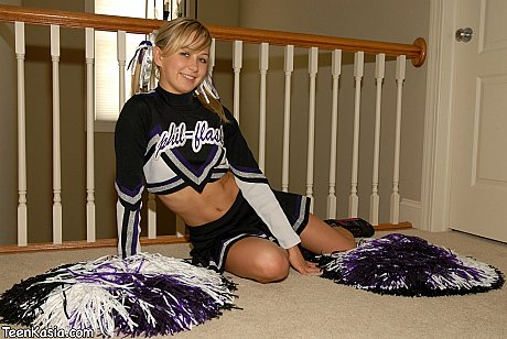 Lovely solo slut girlfriend lady young Kasia exposes herself in her cheer leading outfit - Image 4 of 15  in Babe category   featuring Teen Kasia 