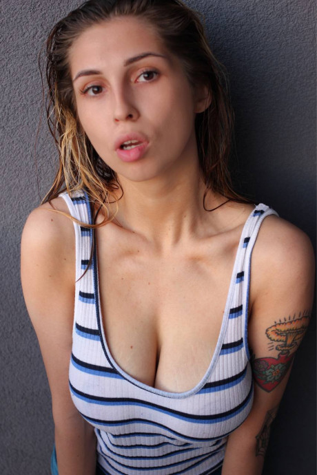 Wet amateur babe Sultan Aisu goes topless and squeezes her massive boobs - #1430032
