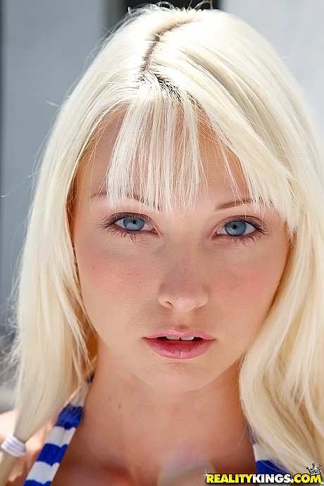 Doll-face teenage blonde with enormous melons Rikki Six slipping off her bikini - Image 5 of 16  in Pussy category   featuring Rikki Six 