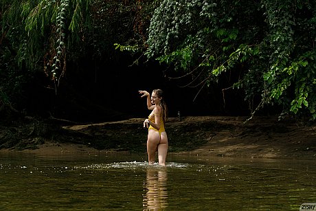 Thin babe Suzie Hartford & her girl show off their small tits outdoors - Image 1 of 13  in Outdoor category   featuring Moon Torrance, Suzie Hartford 