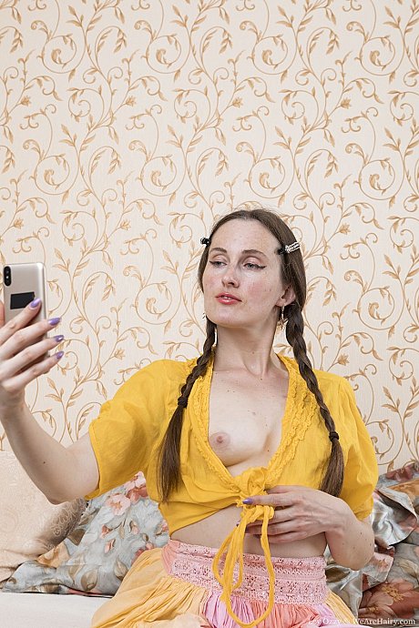 American hottie Ley Ozzy shows off her fine lovely boobies & spreads her bushy snatch - Image 2 of 21  in Spreading category   featuring Ley Ozzy 