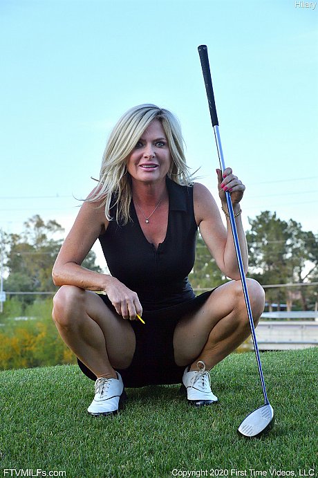 Seductress Hilary flashes her panties & shows her cleavage while playing golf - Image 3 of 20  in Outdoor category   featuring Hilary 