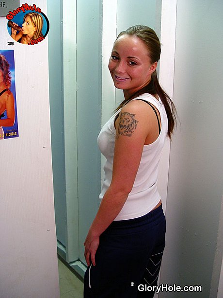White girl Anne-Marie drips spunk from her chin after a visit to a gloryhole - Image 1 of 18  in Spreading category   featuring Anne Marie 