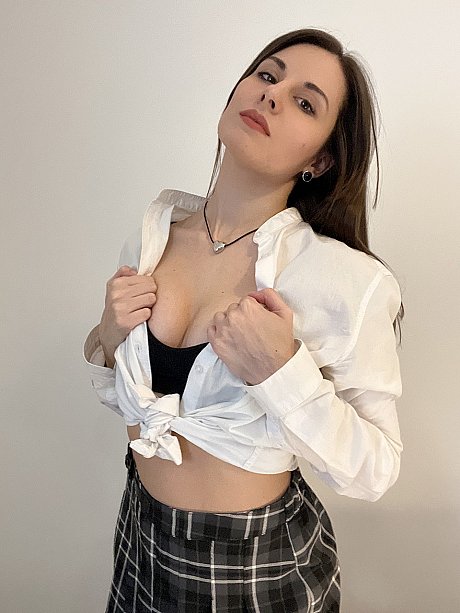 Sweet brunette young Alina Berryy teases with her cleavage and big butt - Image 12 of 17  in Model category   featuring Alina Berryy 