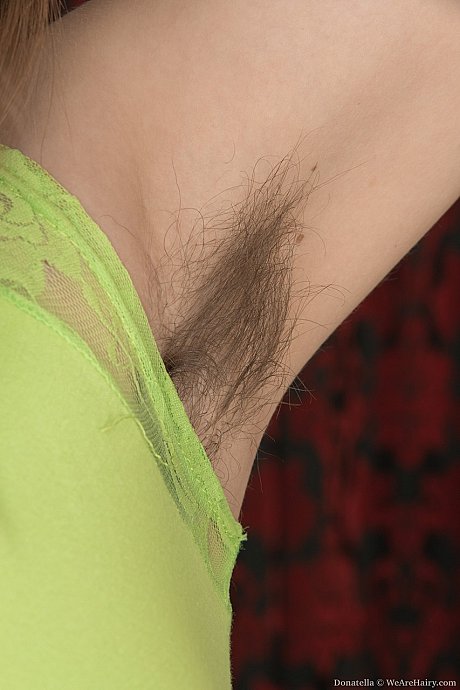 Wife with nice boobies Donatella lets out her silky pussy & unveils hairy armpits - Image 5 of 18  in Close Up category   featuring Donatella 