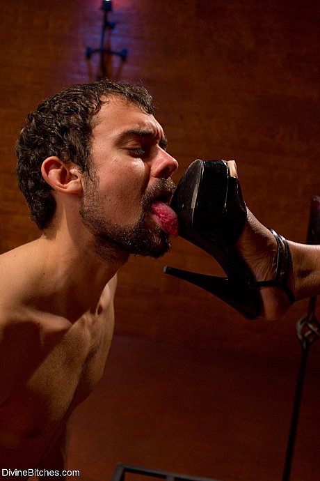 Black femdom Nyomi Banxxx whips her white slaveboy's schlong & humiliates him - Image 5 of 20  in Close Up category   featuring Scout, Nyomi Banxxx 