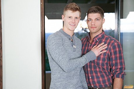 Dirty gay hunks Alex Tanner and Bridger Watts ride each other's penis on a bed - Image 4 of 21  in Gay category  