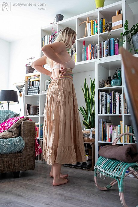Curvy amateur teen Denise D teases with her curves while changing her clothes - Image 18 of 21  in Legs category   featuring Denise D 