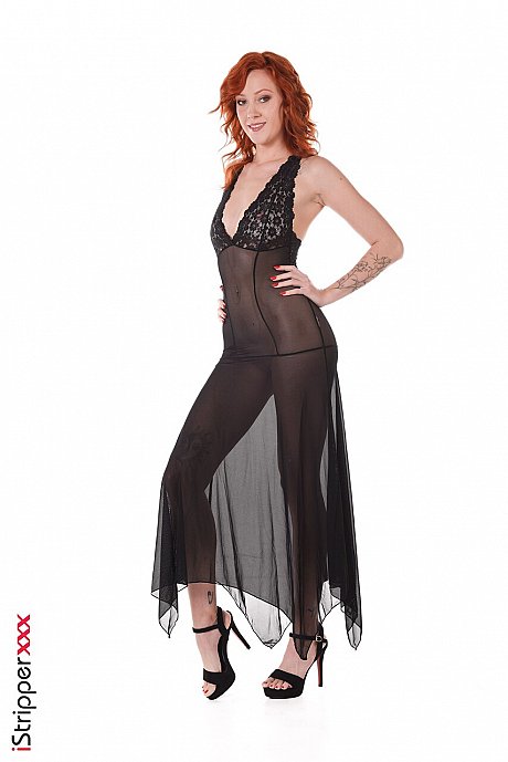 Natural ginger head Cherry Candle removes sheer undies before masturbating - Image 1 of 15  in Dildo category   featuring Cherry Candle 