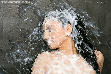 Clothed brunette takes selfie of a meat shooting cum on her via glory hole - Image 13 of 15  in Dildo category   featuring Kirschley Swoon 