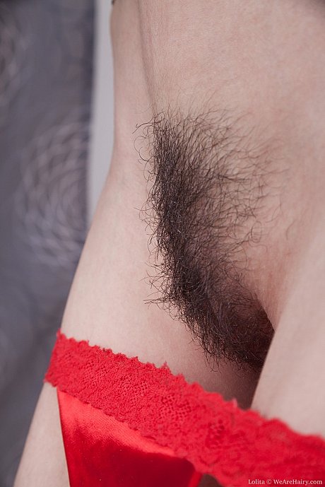 Skinny young with bushy underarms and beaver spreads her very hairy vagina - Image 3 of 16  in Pussy category  