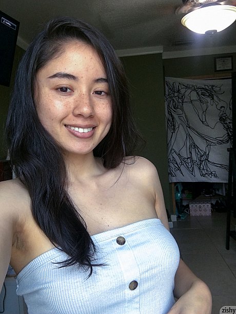 Lovely brunette shows off her ravishing giant boobs in hot quarantine self shots - Image 11 of 12  in Babe category   featuring Quarantine Challenge 
