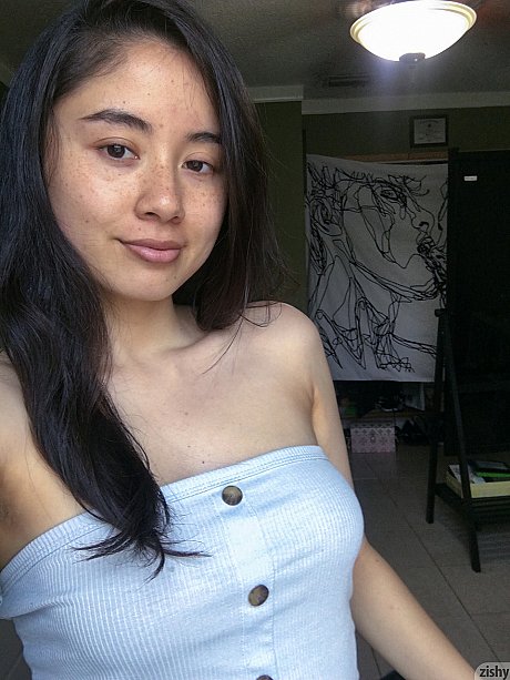 Lovely brunette shows off her ravishing giant boobs in hot quarantine self shots - Image 12 of 12  in Babe category   featuring Quarantine Challenge 