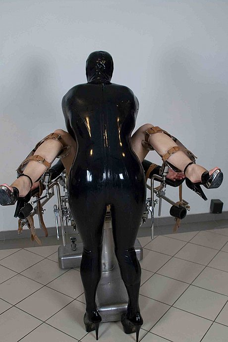 Bottomless female sex slave is machine banged while strapped to gyno armchair - Image 6 of 12  in Lesbian category   featuring Jana Puff 