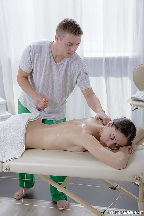 Hot amateur teen Adell gets her oiled behind nailed & creamed on a massage table - Image 3 of 20  in Big Clit category   featuring Nick Rock, Aruna Aghora 
