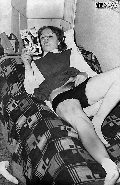 Schoolgirls from another era expose and even toy their natural pussies - Image 7 of 12  in Dildo category  